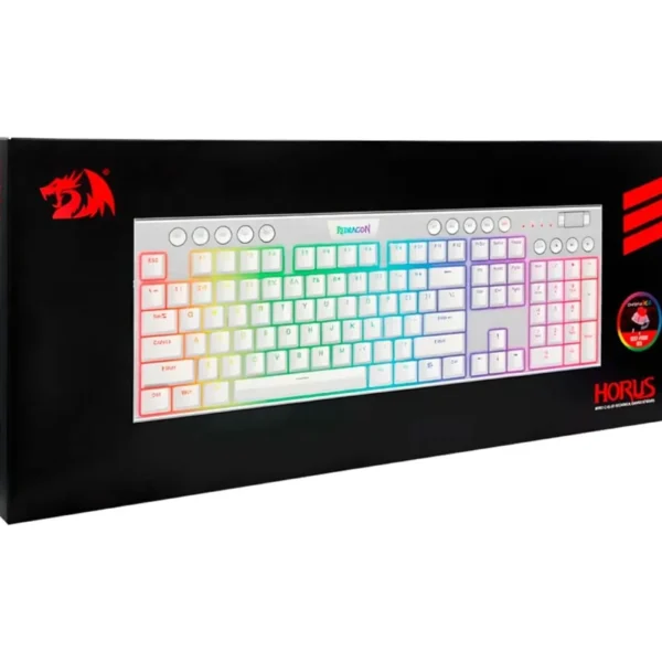 TECLADO REDRAGON HORUS BLANCO K618W-RGB SP-RED