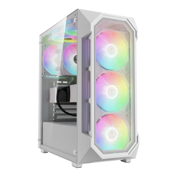 CHASIS MID-TOWER GAMDIAS AURA GC1 ELITE RGB BLANCO Y NEGRO