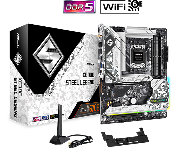 BOARD ASROCK X670E WIFI AM5 DDR5 RYZEN AMD 7000 STEEL LEGEND