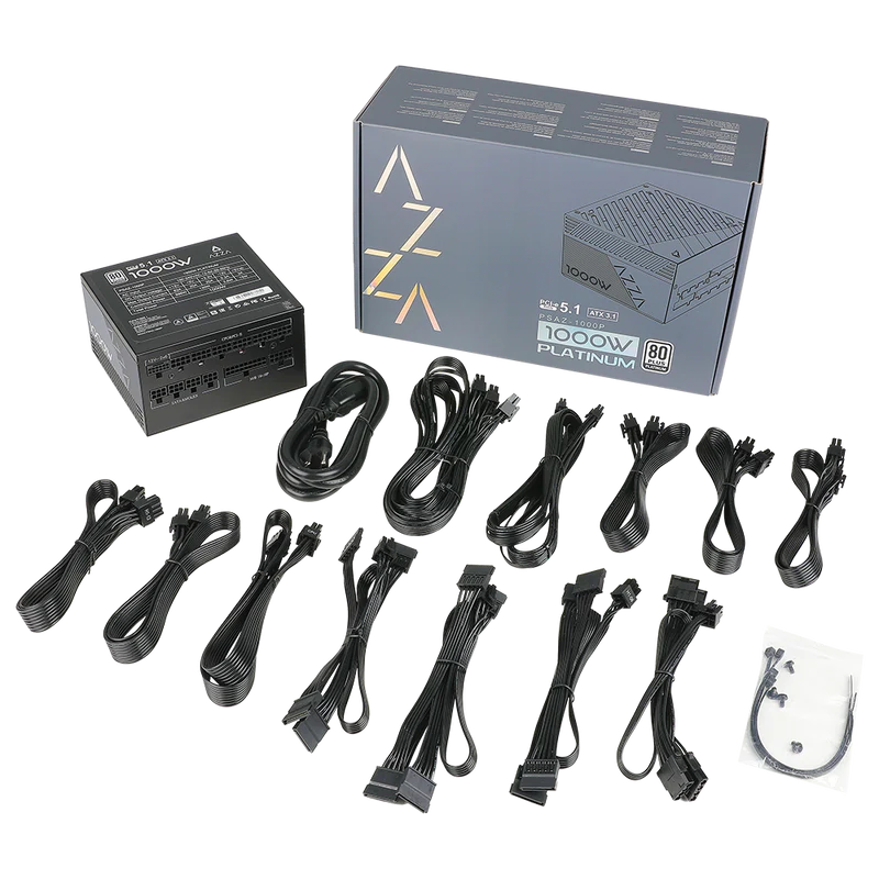 3-ATX3.1-1000P-PLATINUM FUENTE AZZA 1000W 80 PLUS PLATINUM FULL MODULAR - Imagen 1