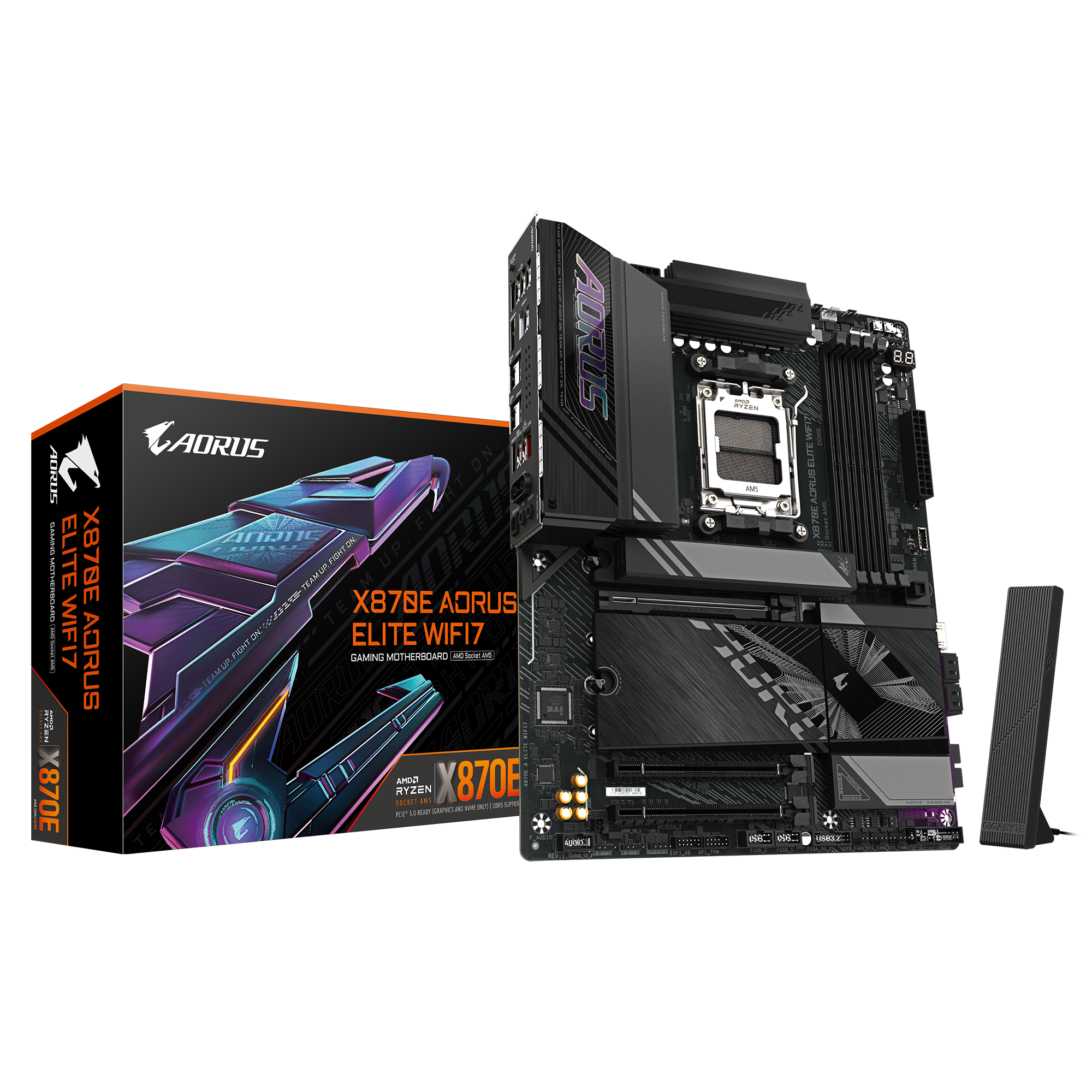 X870E-AORUS-ELITE-WIFI7-01 BOARD X870E AORUS ELITE WIFI7 - Imagen 1