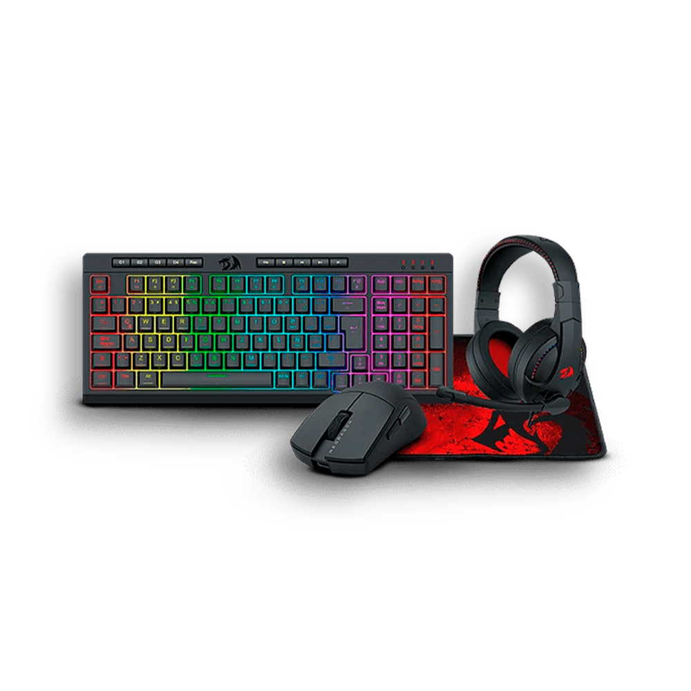 21092.1 COMBO 4en1 TECLADO + MOUSE + DIADEMA + PAD MOUSE REDRAGON (S147) - Imagen 1