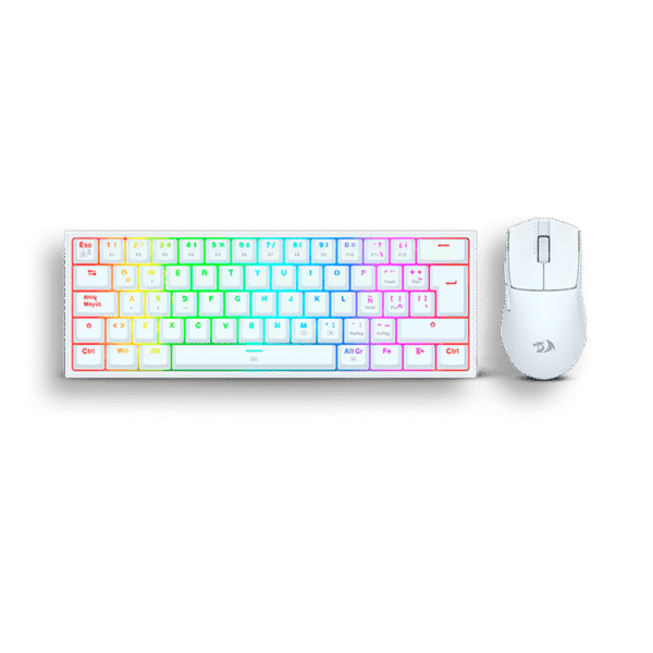 COMBO 2en1 RGB TECLADO + MOUSE REDRAGON BLANCO (S143)