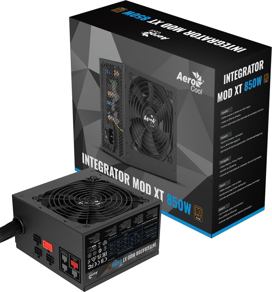 61s3hh8Nd0L._AC_UF10001000_QL80_ FUENTE AEROCOOL INTEGRATOR 850W 80 PLUS GOLD RGB PCIe 5.0 - Imagen 1
