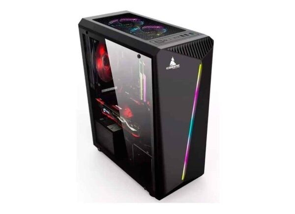 CAJA ICEBERG FLUX NEGRA TIRA RGB VIDRIO TEMPLADO