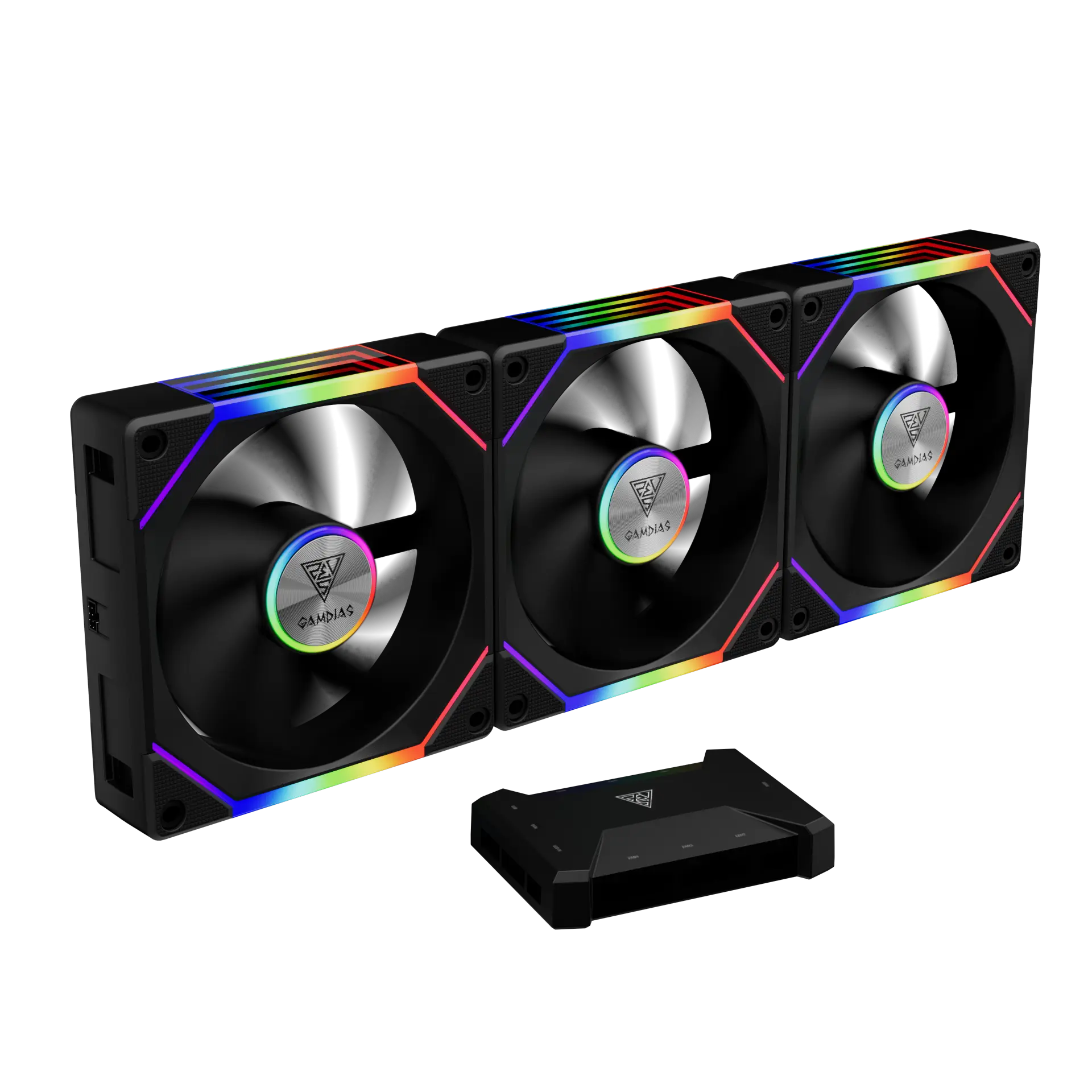 AEOLUS_P2-1203U_Slogan KIT VENTILADORES GAMDIAS X3 NEGROS OEM - Imagen 1