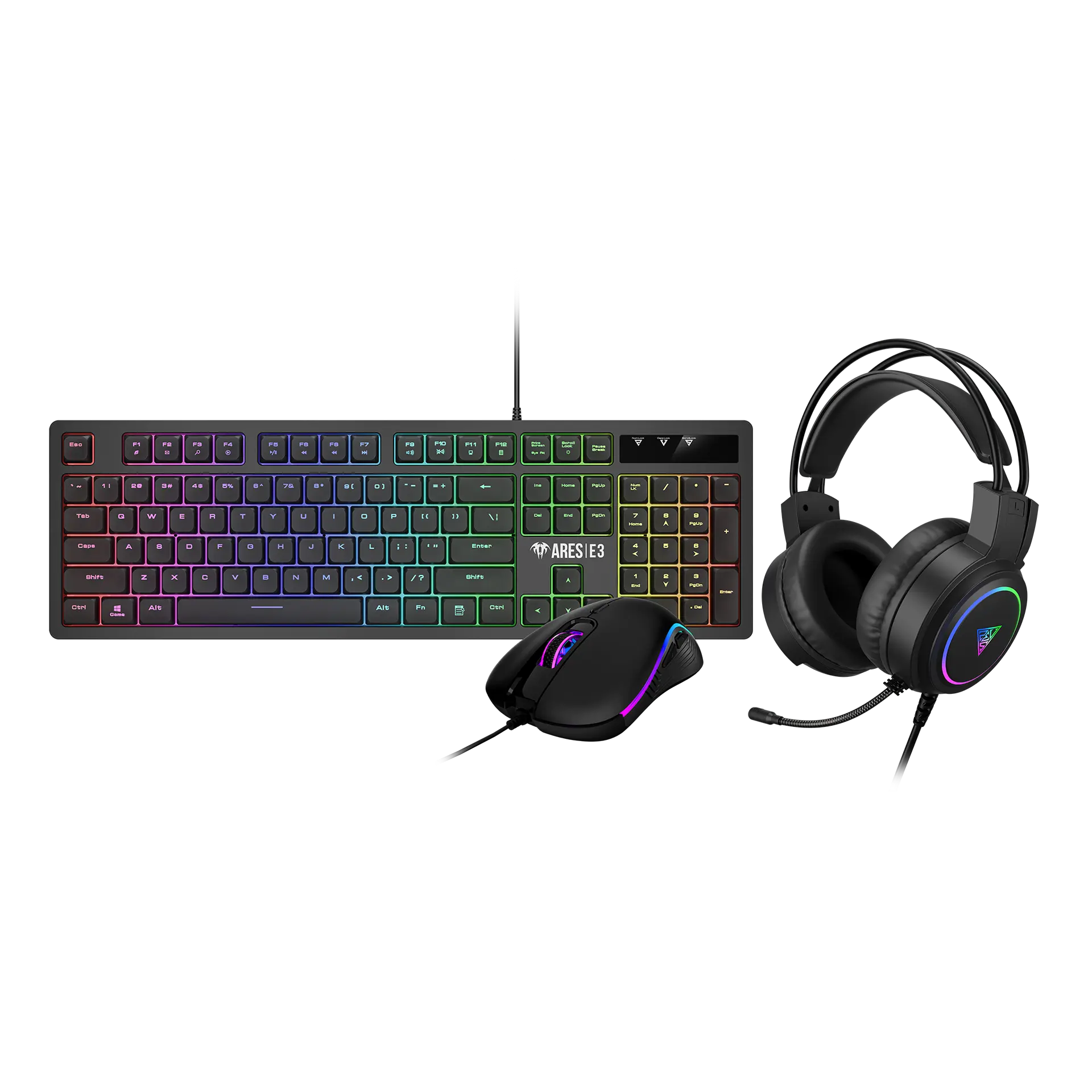 POSEIDON_E2_3_IN_1_COMBO_Slogan COMBO TECLADO, MOUSE Y DIADEMA GAMDIAS POSEIDON E2 - Imagen 1