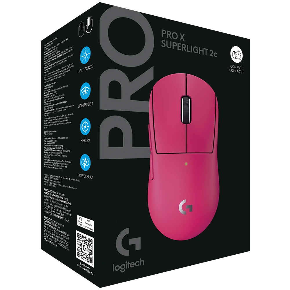 Product_202601141542301272298186.PNG MOUSE GAMER LOGITECH PRO X SUPERLIGHT 2 BLANCO/ ROSA/ NEGRO - Imagen 1
