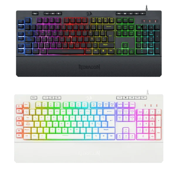 TECLADO REDRAGON SHIVA RGB (K512W) BLANCO/ NEGRO