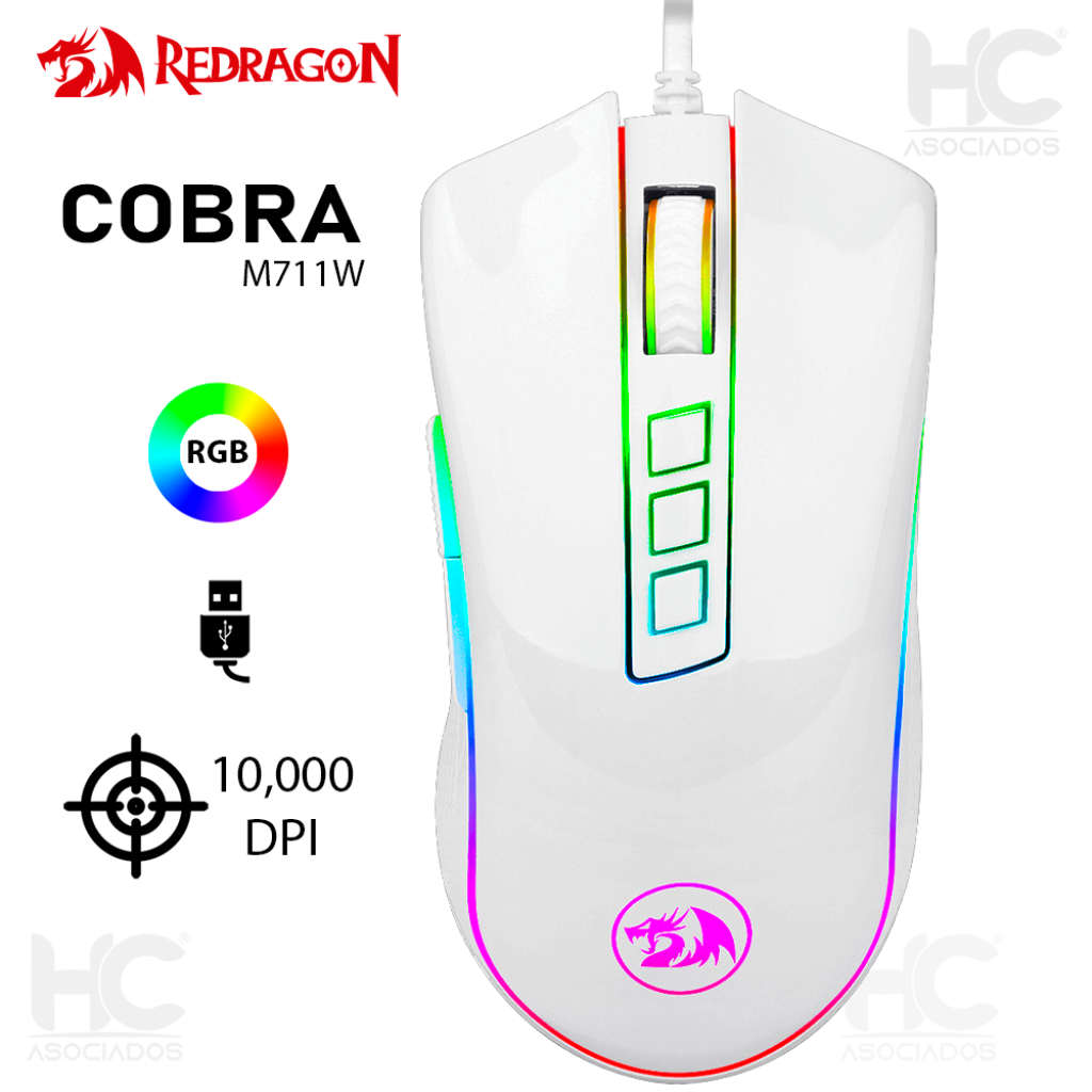 large_EtYp8OQBGdZk8vfZK1FbqOpYKqtX6KYoCgvDXGCi MOUSE REDRAGON COBRA RGB (M711W) BLANCO - Imagen 1