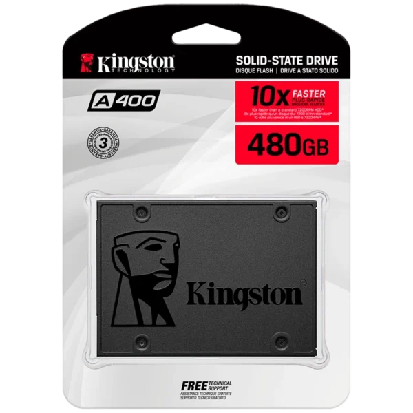 UNIDAD SOLIDA KINGSTON 2.5″ A400 480GB (DRAM LESS)