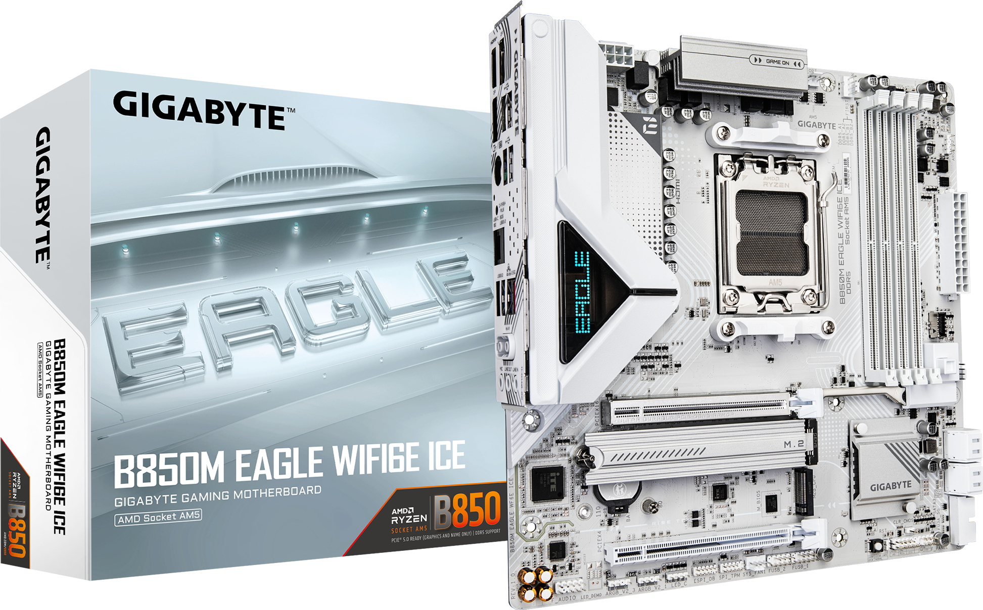 png BOARD GIGABYTE B850M EAGLE WIFI6E ICE - Imagen 1