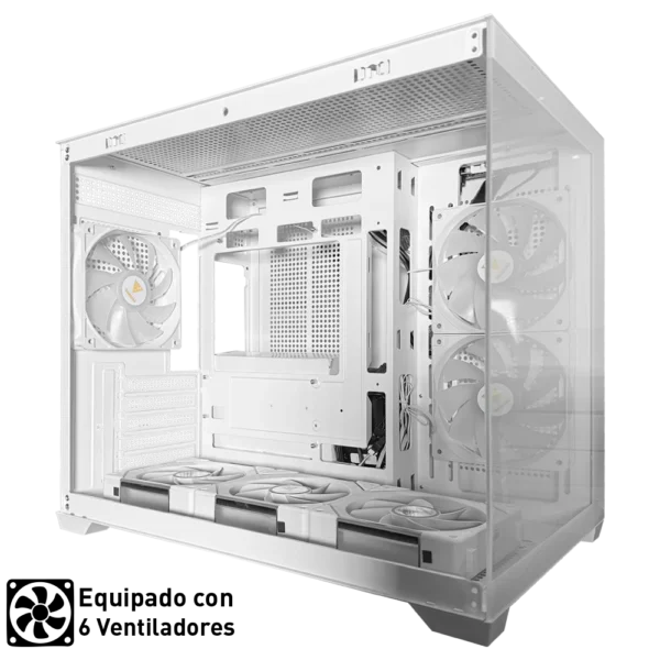 CHASIS M-ATX GAMDIAS AURA GC10M V2 ARGB 6 FANS (BLANCO)