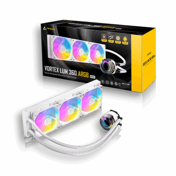 REFRIGERACION LIQUIDA ANTEC VORTEX LUM 360 ARGB BLANCA Y NEGRA
