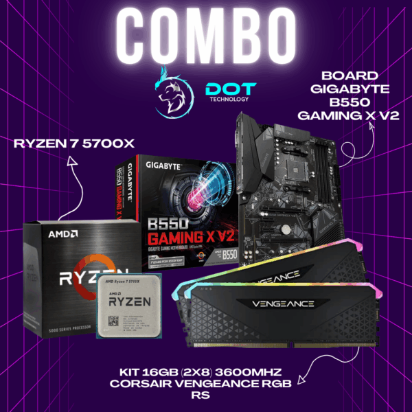 COMBO BOARD B550 + RYZEN 7 5700X + KIT 16GB (2X8) 3600MHZ DDR4