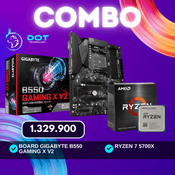 COMBO BOARD GIGABYTE B550 + RYZEN 7 5700X