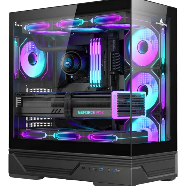 CHASIS MID-TOWER ICEBERG CRYSTAL GX NEGRO