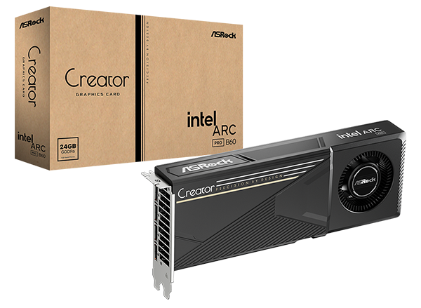 TARJETA DE VIDEO ASROCK CREATOR INTEL ARC PRO B60 24GB