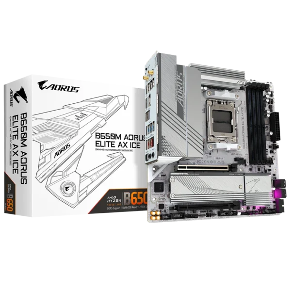 BOARD GIGABYTE B650M AORUS ELITE AX ICE WIFI6E DDR5