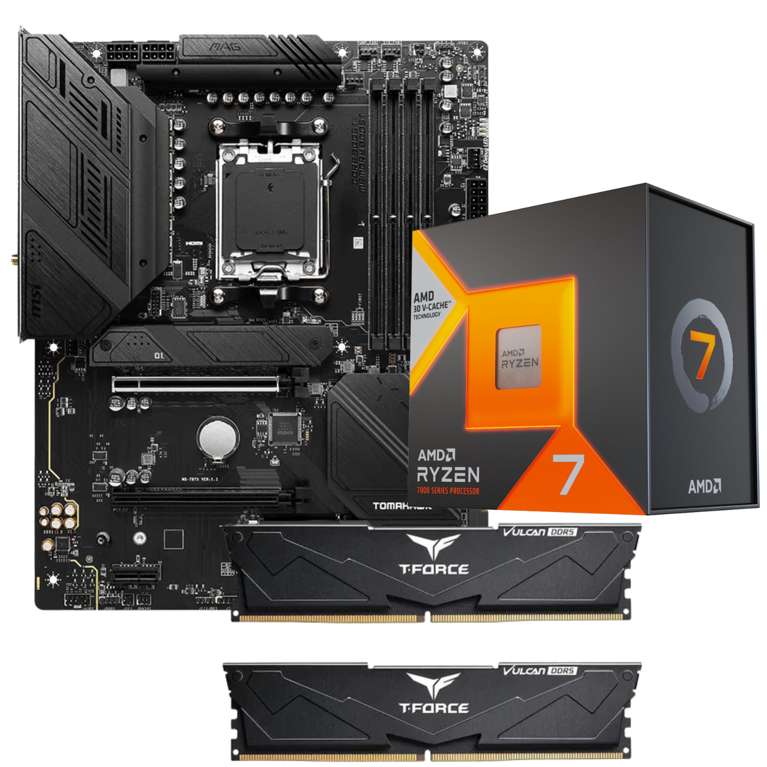 Diseño sin título (2) COMBO BOARD MSI B650 + RYZEN 7 7800X3D + KIT 32GB (16X2) 6000MHZ - Imagen 1