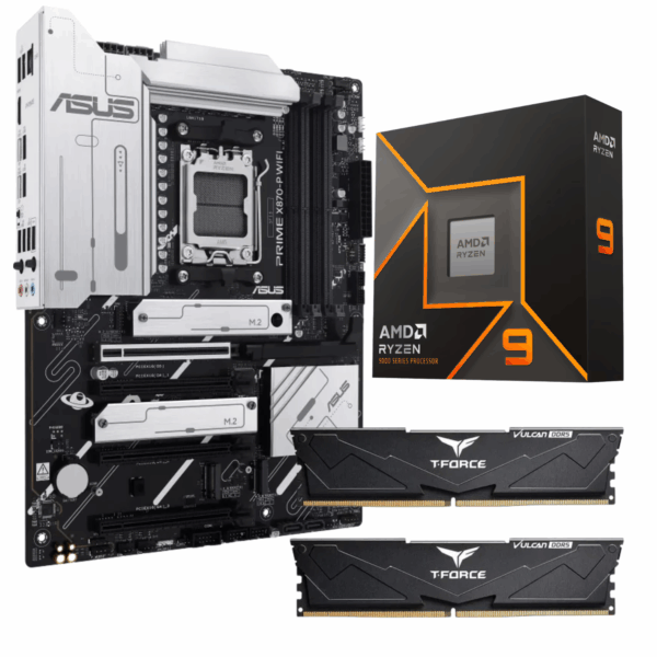COMBO BOARD ASUS X870-P + RYZEN 9 9900X + KIT 32GB (2X16) 6000MHZ