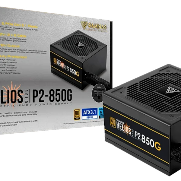 FUENTE DE PODER GAMDIAS HELIOS 850W 80 PLUS GOLD (NO MODULAR)