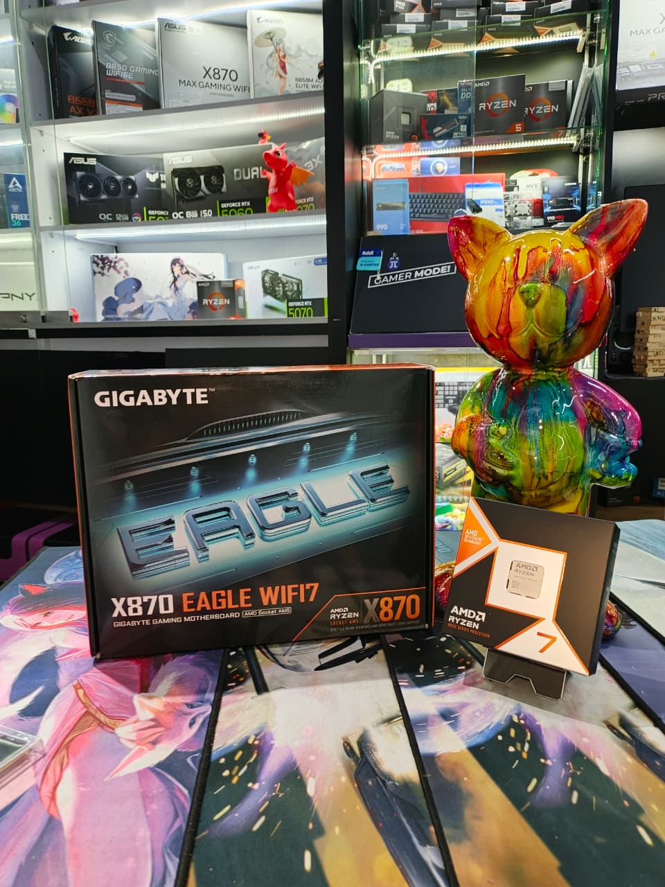 1 COMBO RYZEN 7 9850X3D +X870 EAGLE WIFI7 + 16GB RAM DDR5 CORSAIR VENGEANCE RGB (copia) - Imagen 1