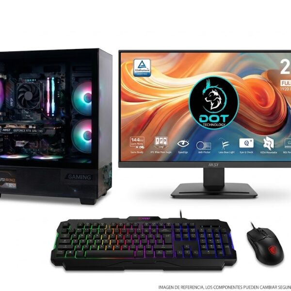 COMPUTADOR DE MESA GAMER DOT RYZEN 7 5700X + RTX 5060 8GB + 16GB + SSD 512 + MONITOR 24" 144HZ