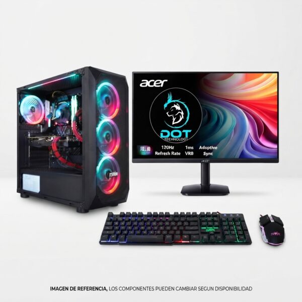COMPUTADOR DE MESA GAMER DOT RYZEN 5 5600XT + RADEON 9060XT 8GB + 16GB + SSD 512