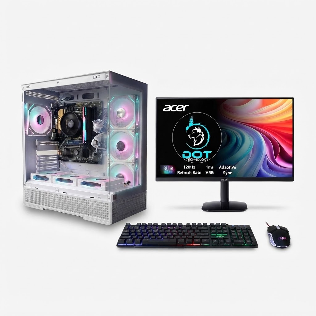 a98c6370-f6e1-40b0-9293-fa54b7fd9ff9 COMPUTADOR DE MESA BASIC DOT WHITE RYZEN 5 5600G + 16GB + SSD 512 *OBSEQUIO TECLADO Y MOUSE* - Imagen 1