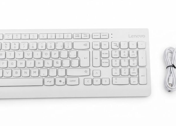 COMBO TECLADO Y MOUSE USB LENOVO BLANCO