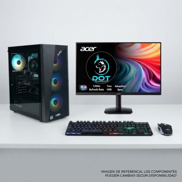 COMPUTADOR DE MESA GAMER DOT RYZEN 7 8700F + RTX 3050 6GB + 16GB + SSD 500 + MONITOR 23.8" OBSEQUIO TECLADO Y MOUSE