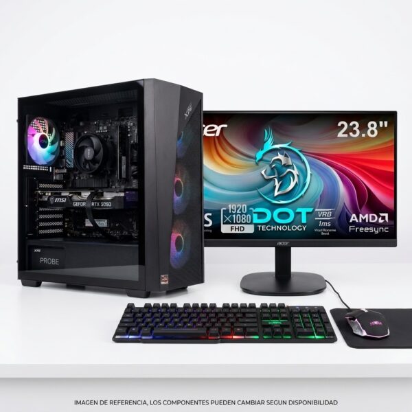 COMPUTADOR DE MESA DOT GAMER RYZEN 7 8700F + RTX 5050 6GB 16GB + SSD M.2 512GB *OBSEQUIO TECLADO Y MOUSE*