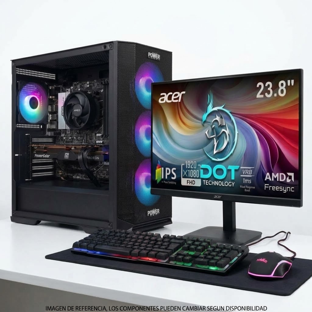 3ea5ecfd-96ce-4145-babd-0fc9a37b2a33 COMPUTADOR DE MESA DOT GAMER RYZEN 7 8700F + RX 7600 8GB +16GB + SSD M.2 512GB OBSEQUIO TECLADO Y MOUSE - Imagen 1