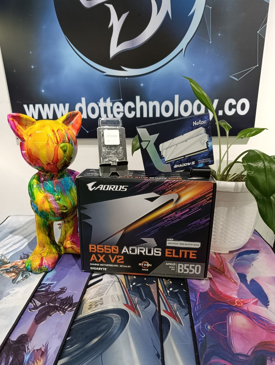 WhatsApp Image 2026-09-07 at 15.27.35 COMBO BOARD B550 AORUS ELITE AX V2 + RYZEN 5700X + 32GB 3200MHZ RAM KIT 2X16 NETAC SHADOW 5 - Imagen 1