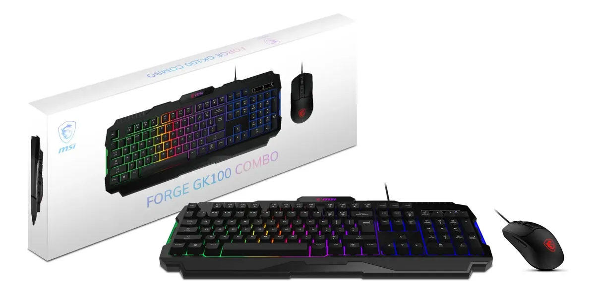 D_NQ_NP_2X_760937-CBT114360399574_082026-F SET MOUSE + TECLADO MSI FORGE GK100 - Imagen 1